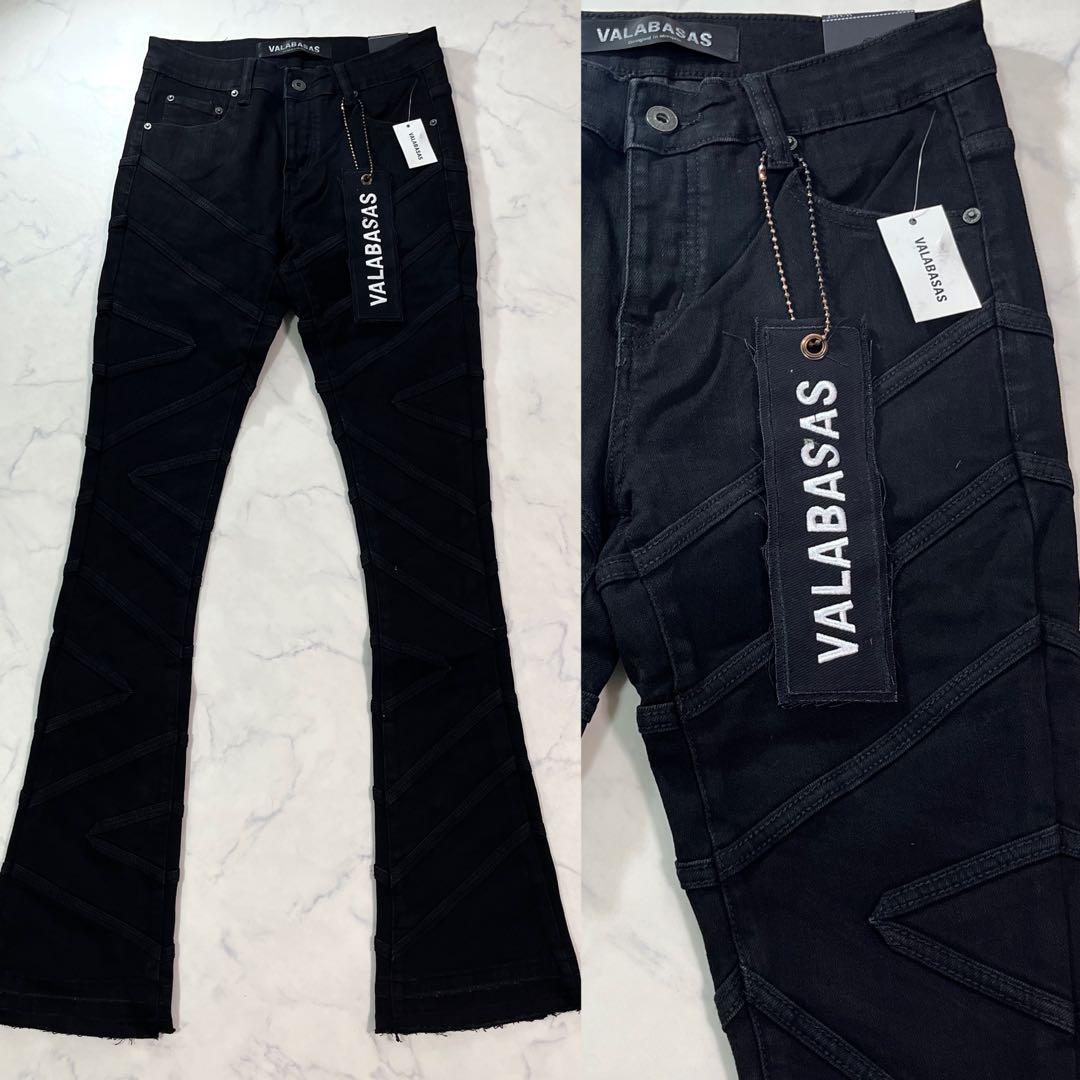 valabasasバラバサス パネルフレアストレッチスキニーデニム 新品 30