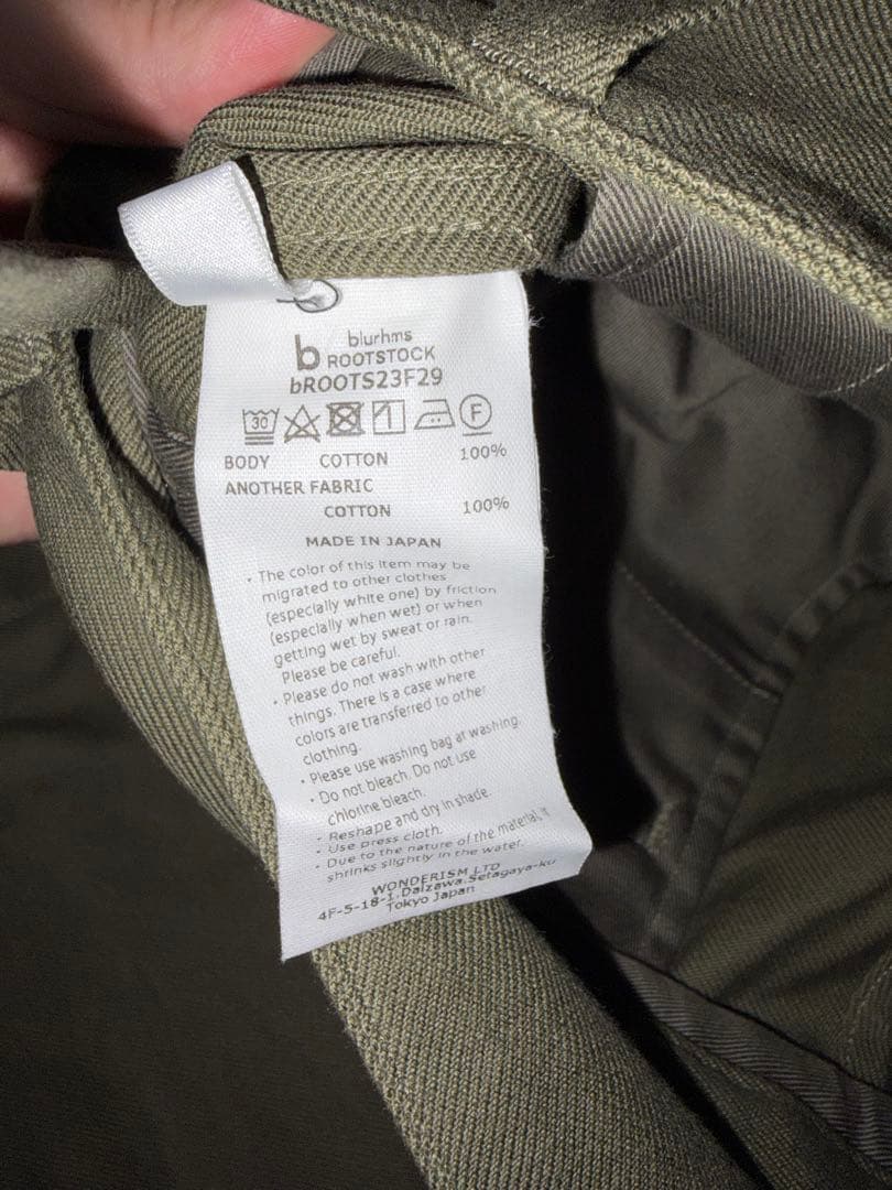 パンツ blurhmsROOTSTOCK Cotton Serge 47 Pants