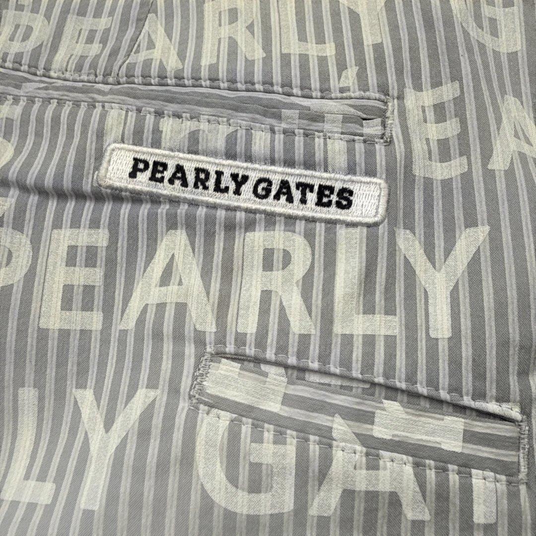 パーリーゲイツ　パンツ　L〜XL相当 総柄　ストライプ　白　5 コットン素材