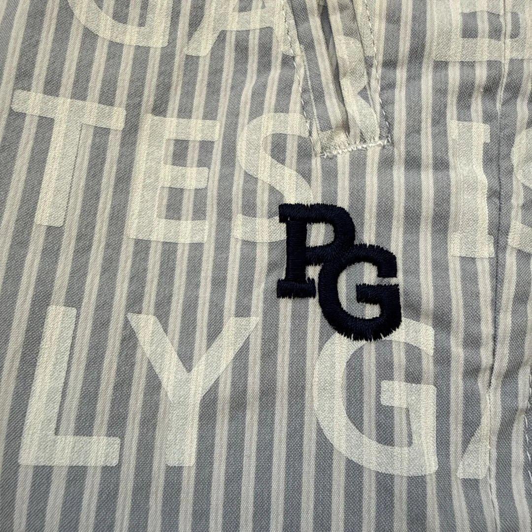 パーリーゲイツ　パンツ　L〜XL相当 総柄　ストライプ　白　5 コットン素材