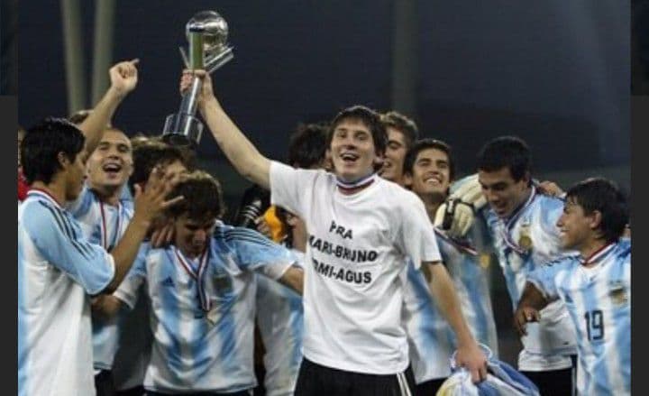 アルゼンチン代表　アウェイ　メッシ　18番　ワールドユース 当時物　正規品　美品