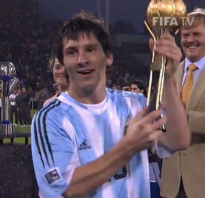 アルゼンチン代表　アウェイ　メッシ　18番　ワールドユース 当時物　正規品　美品