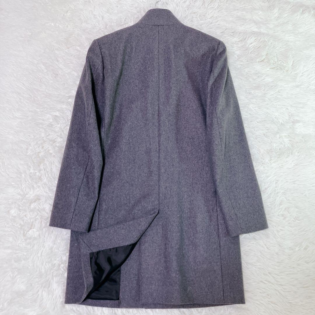 【美品】セオリー　ステンカラーコート　カシミア混　グレー　比翼　XS