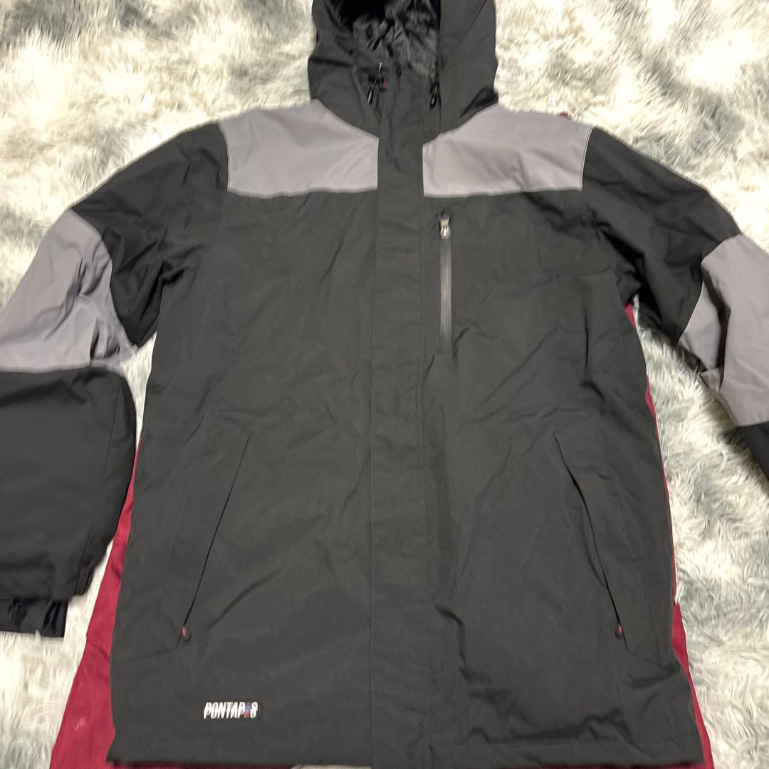 【超美品】PANTHER スノーボードウェアセット Lsize黒赤