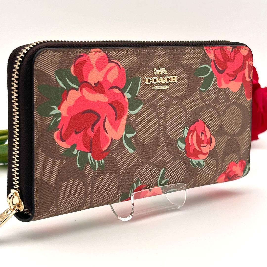 ✨未使用級✨ COACH コーチ 長財布 花柄 シグネチャー PVCレザー 箱付