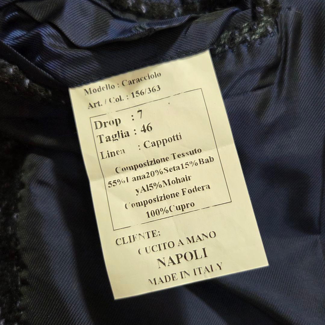 De Petrillo ネイビー系チェック チェスターコート