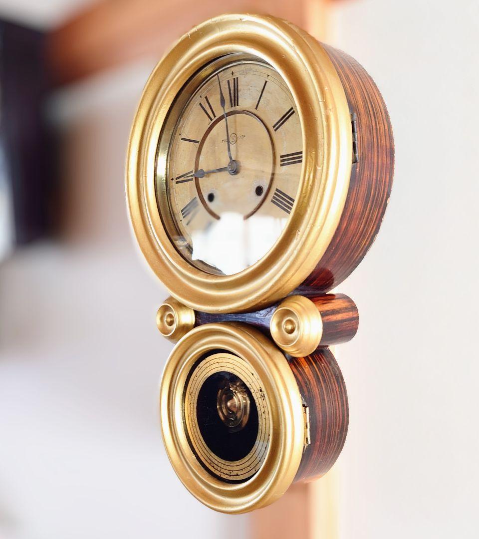 完動・美品〉精工舎 金彩本四ツ丸達磨型ゼンマイ振り子時計