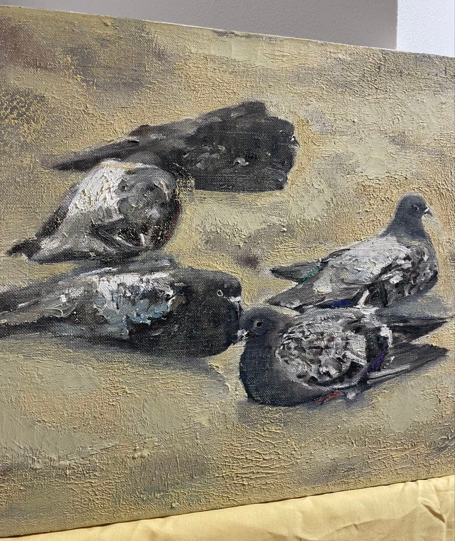 杉本好守『鳩』戸川馨『地脈の心霊』ミクスド・メディア 真作保証 ２点セット