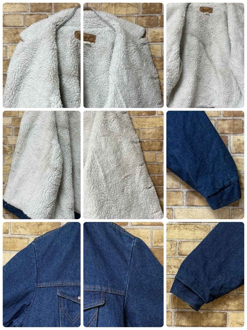 ラングラー　USA製　裏ボア　デニムジャケット　Gジャン　ビッグシルエットXL.