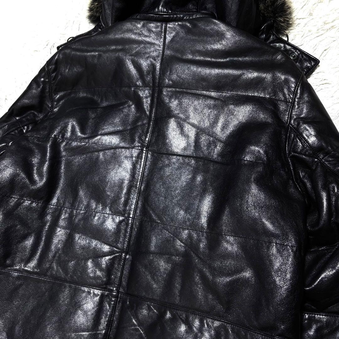 DURBAN 本革レザーダウンジャケット フォックスファー付き Mサイズ