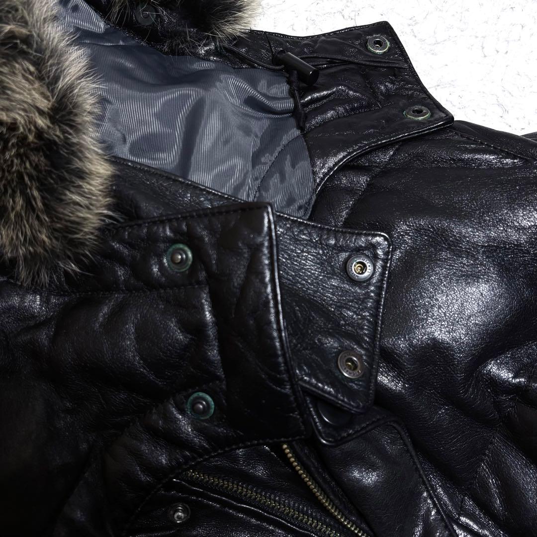 DURBAN 本革レザーダウンジャケット フォックスファー付き Mサイズ