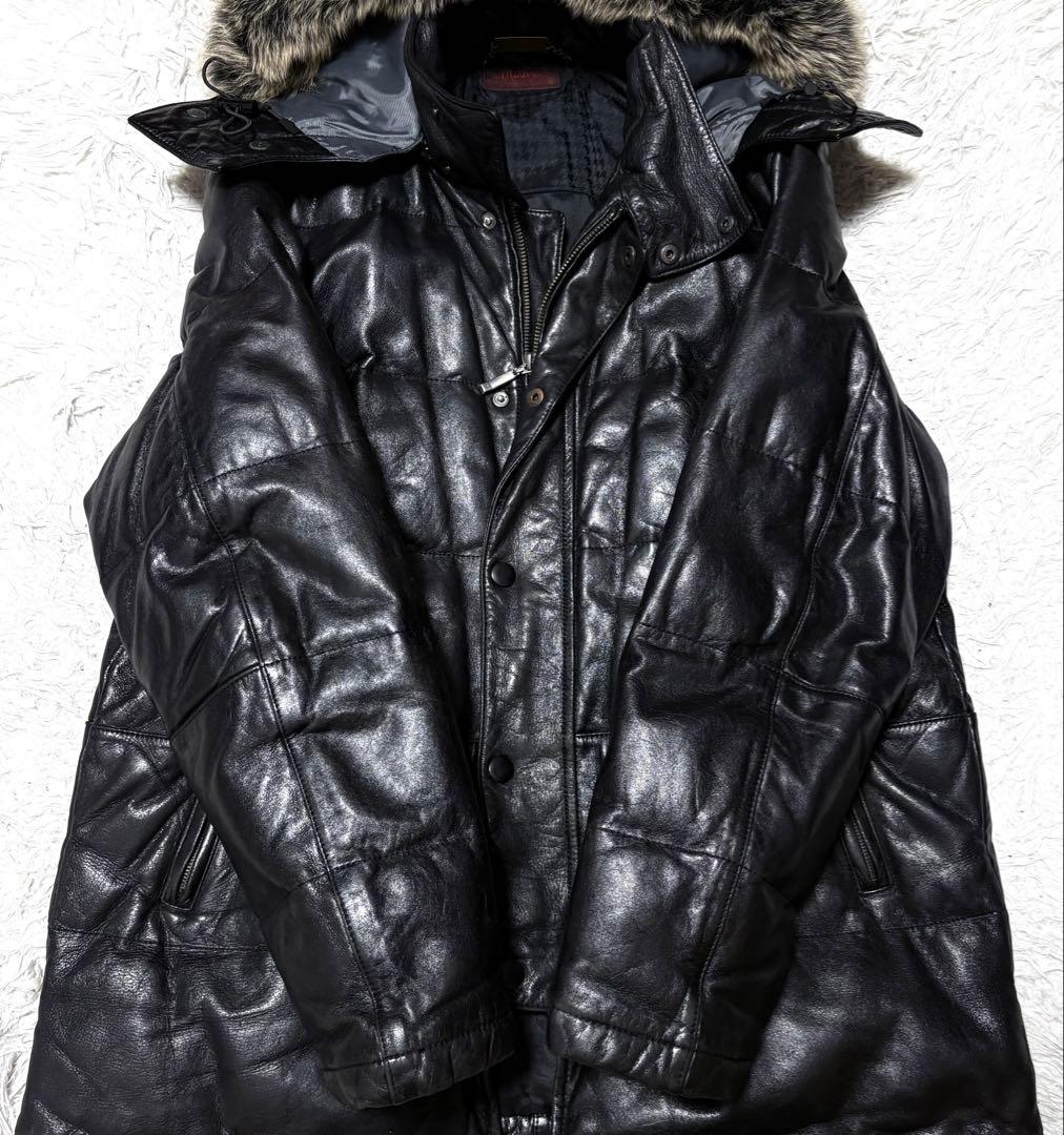 DURBAN 本革レザーダウンジャケット フォックスファー付き Mサイズ