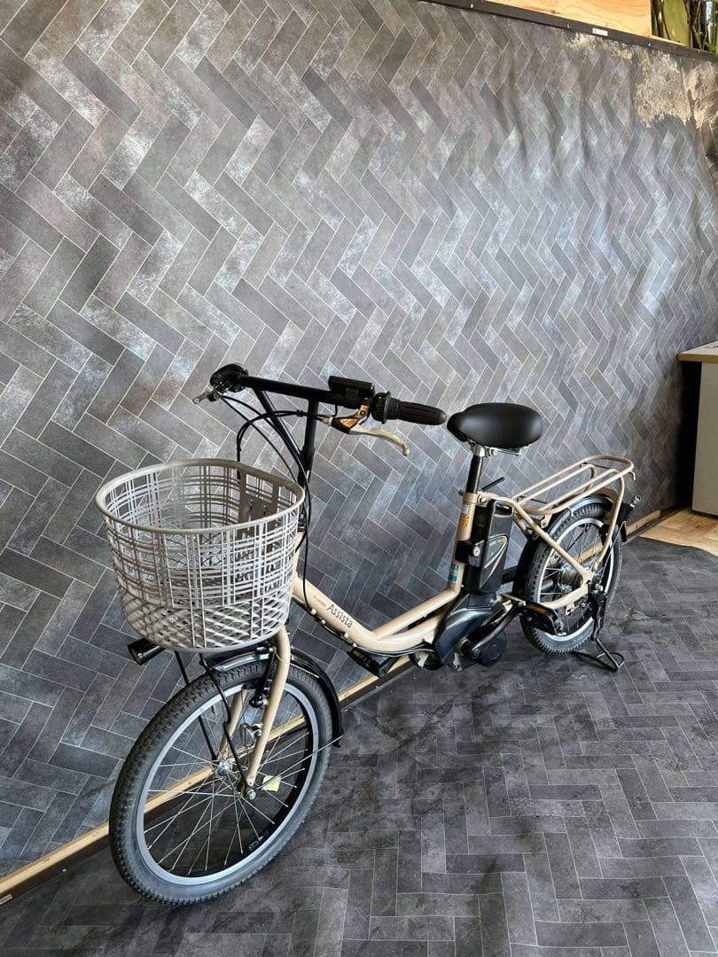 電動アシスト自転車 ベージュ シティタイプバッテリー8.9ah