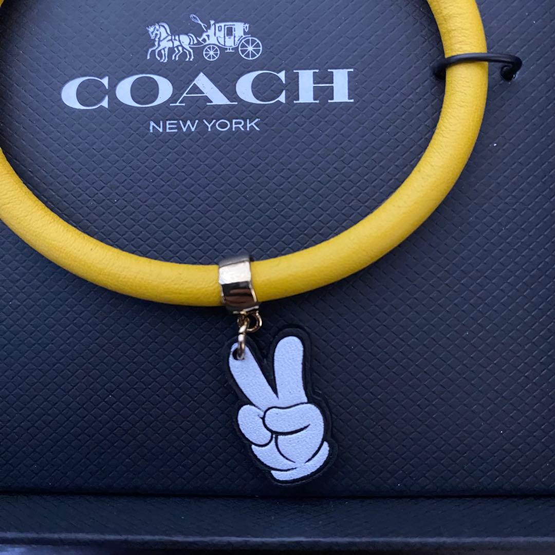 【限定コラボ】訳あり新品 COACH×DISNEY レザーブレスレット 箱付