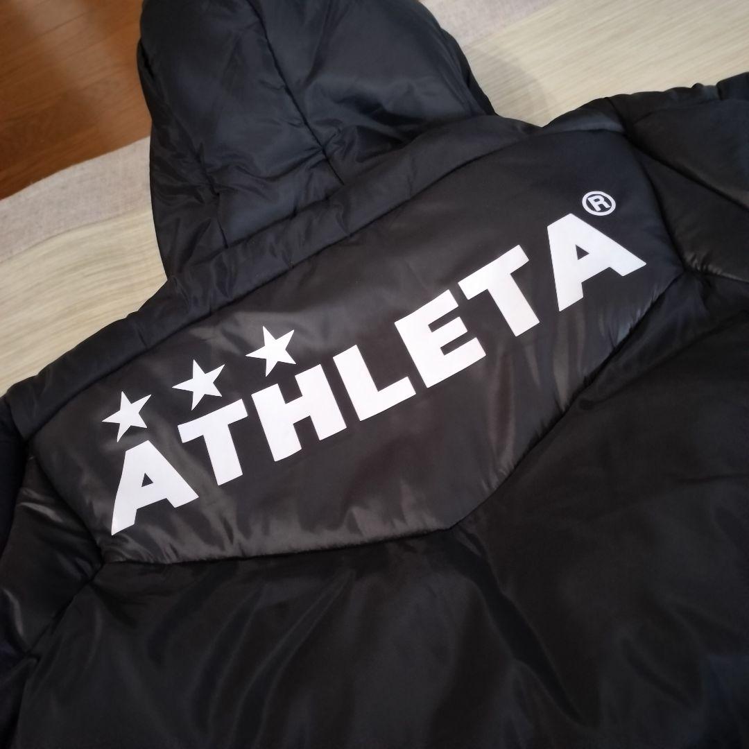 美品】ATHLETA アスレタ フード付ダウンベンチコート/ Sサイズ 黒