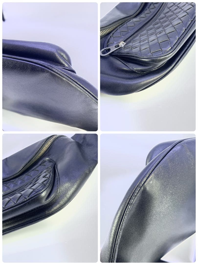 【美品】ボッテガヴェネタ　ボディバッグ　イントレチャート　ブラック