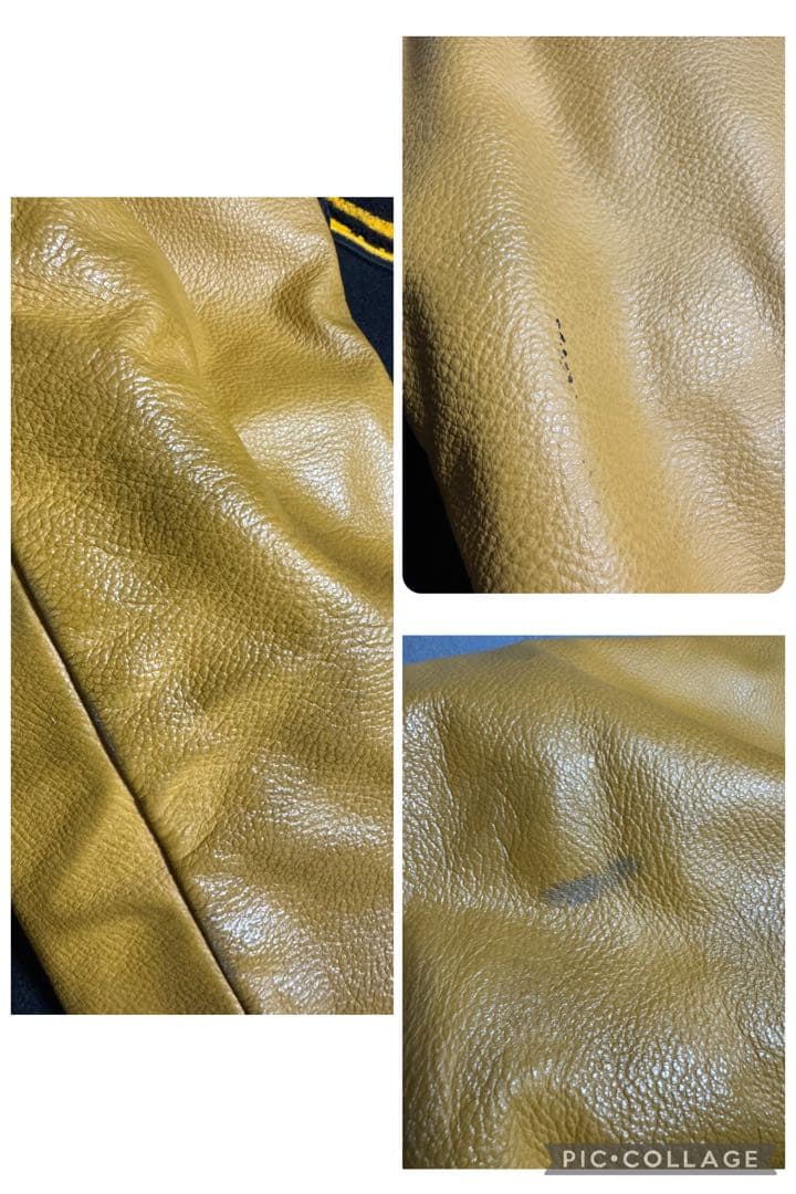 稀少 HEWITT 米国製 Bears CHICAGO セミデコ 袖革スタジャン