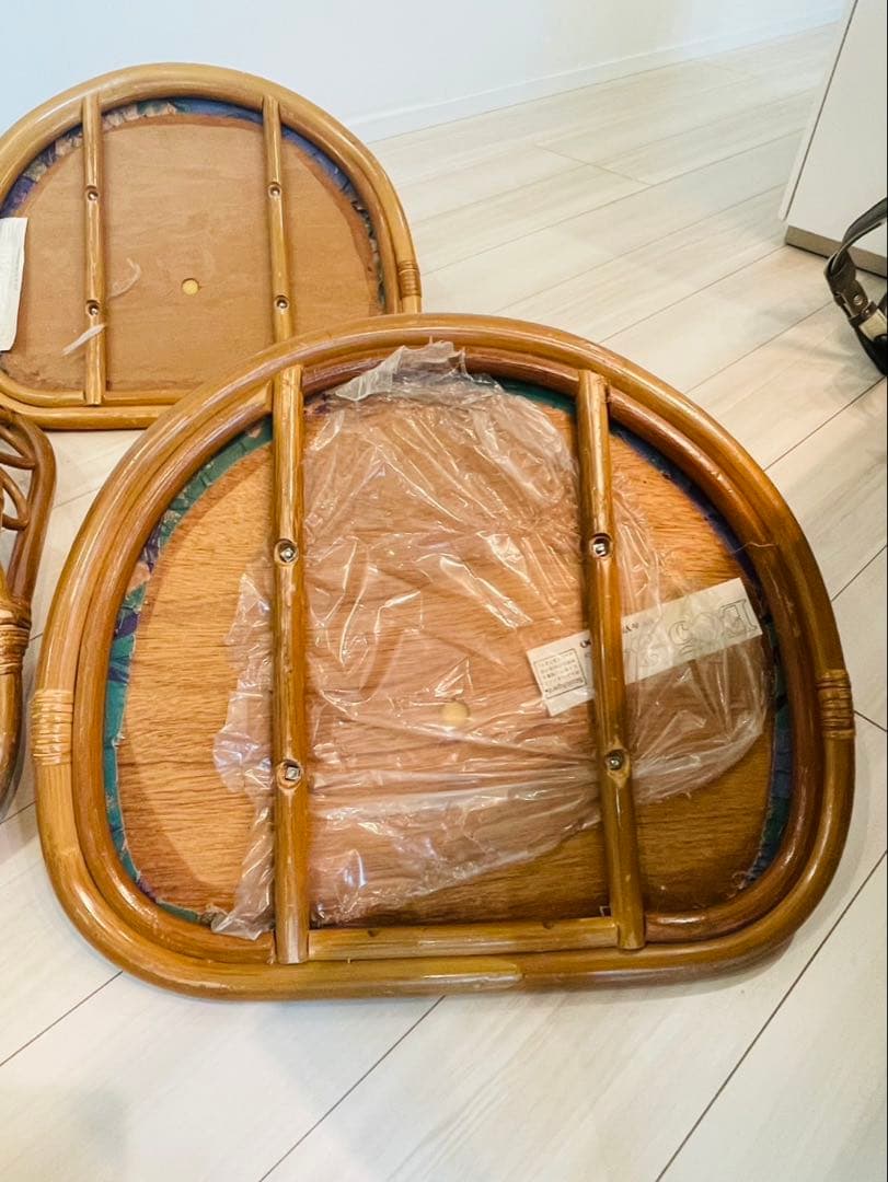 【3点セット】籐　座椅子　昭和　レトロ　和　アンティーク　ラタン