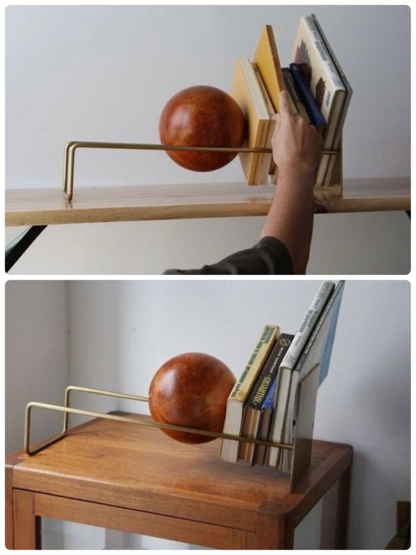 HERE by DETAIL スロープブックエンド　ゴールド