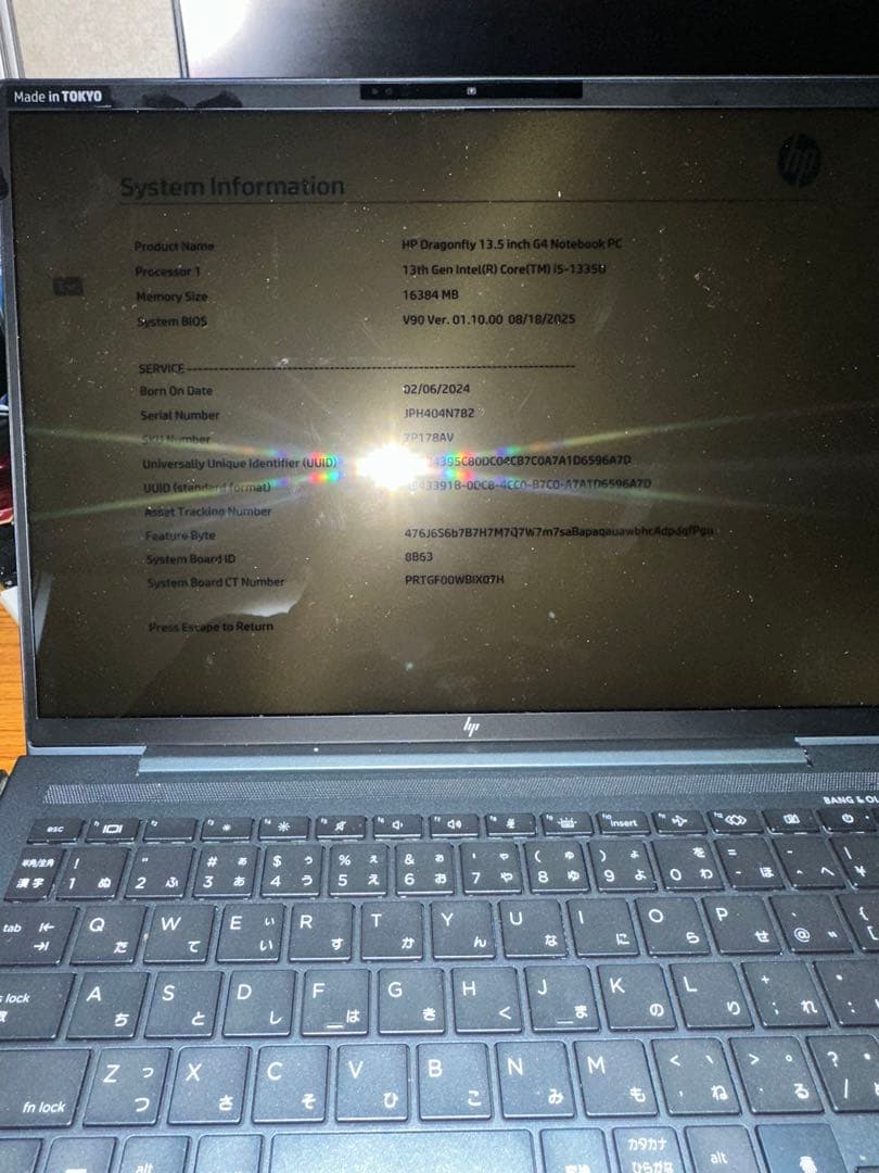 HP DragonFly G4 i5-1335u 16Gb 2024年製