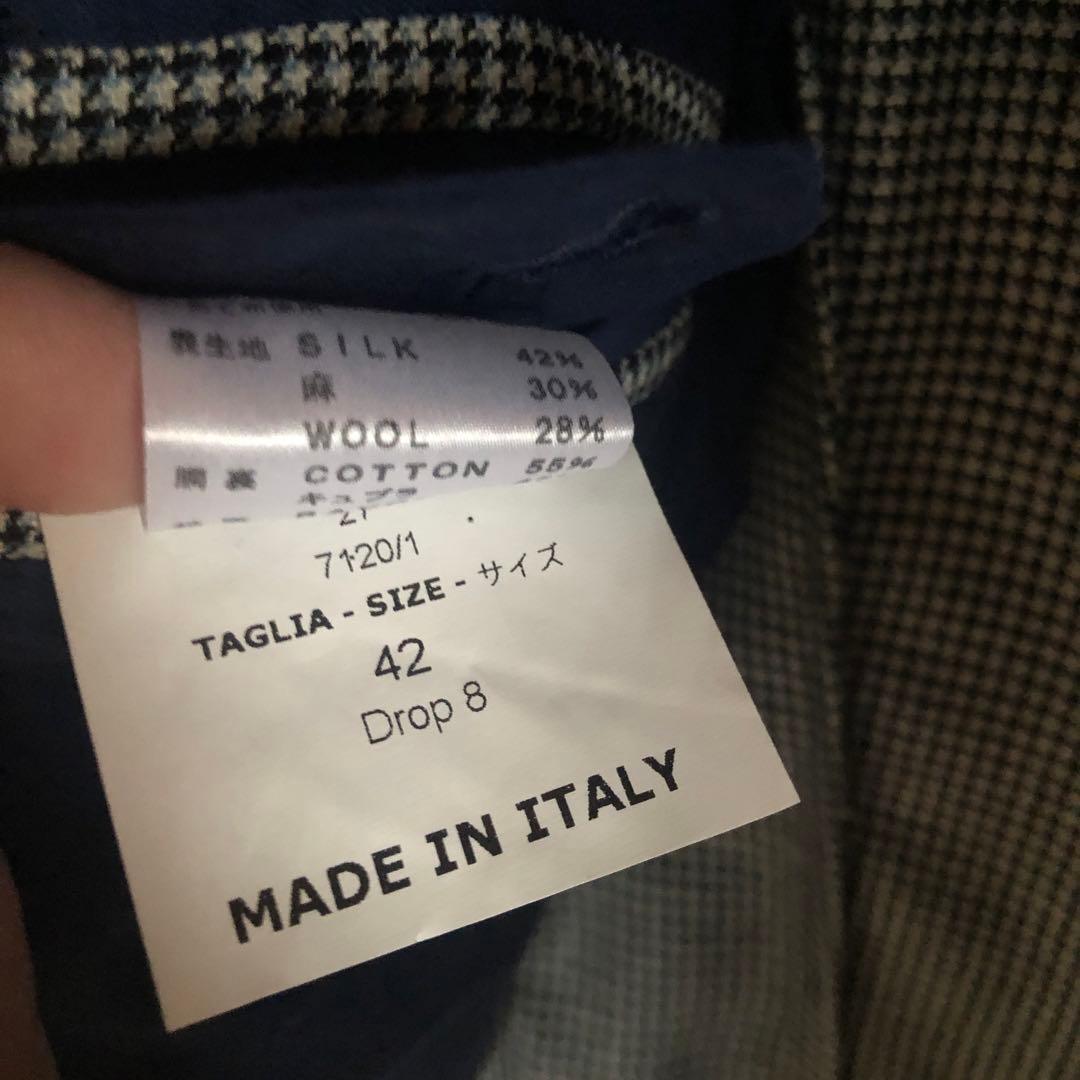 Errico Formicola 千鳥格子 silk jacket 42の通販はau PAY マーケット