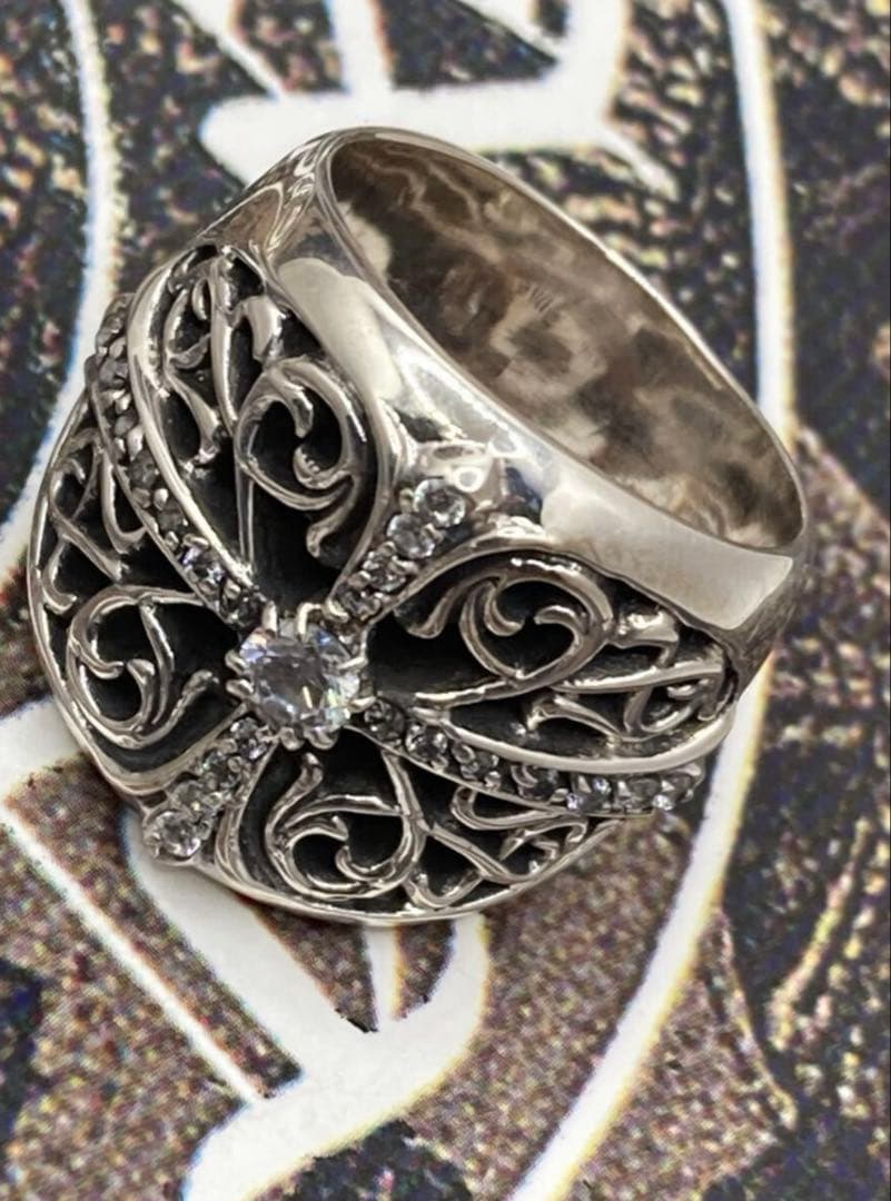 ぼ*う様 クロムハーツ　クラシックオーバルクロスリング指輪17号シルバー925