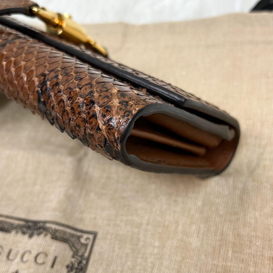 希少 美品 グッチ チェーンウォレット パイソン ジャッキー1961 保存袋付属