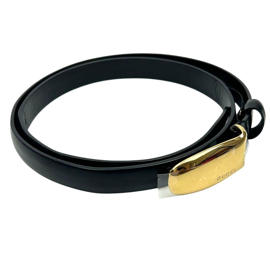 【美品】GUCCI グッチ 革 レザー ベルト レディース ブラック 黒