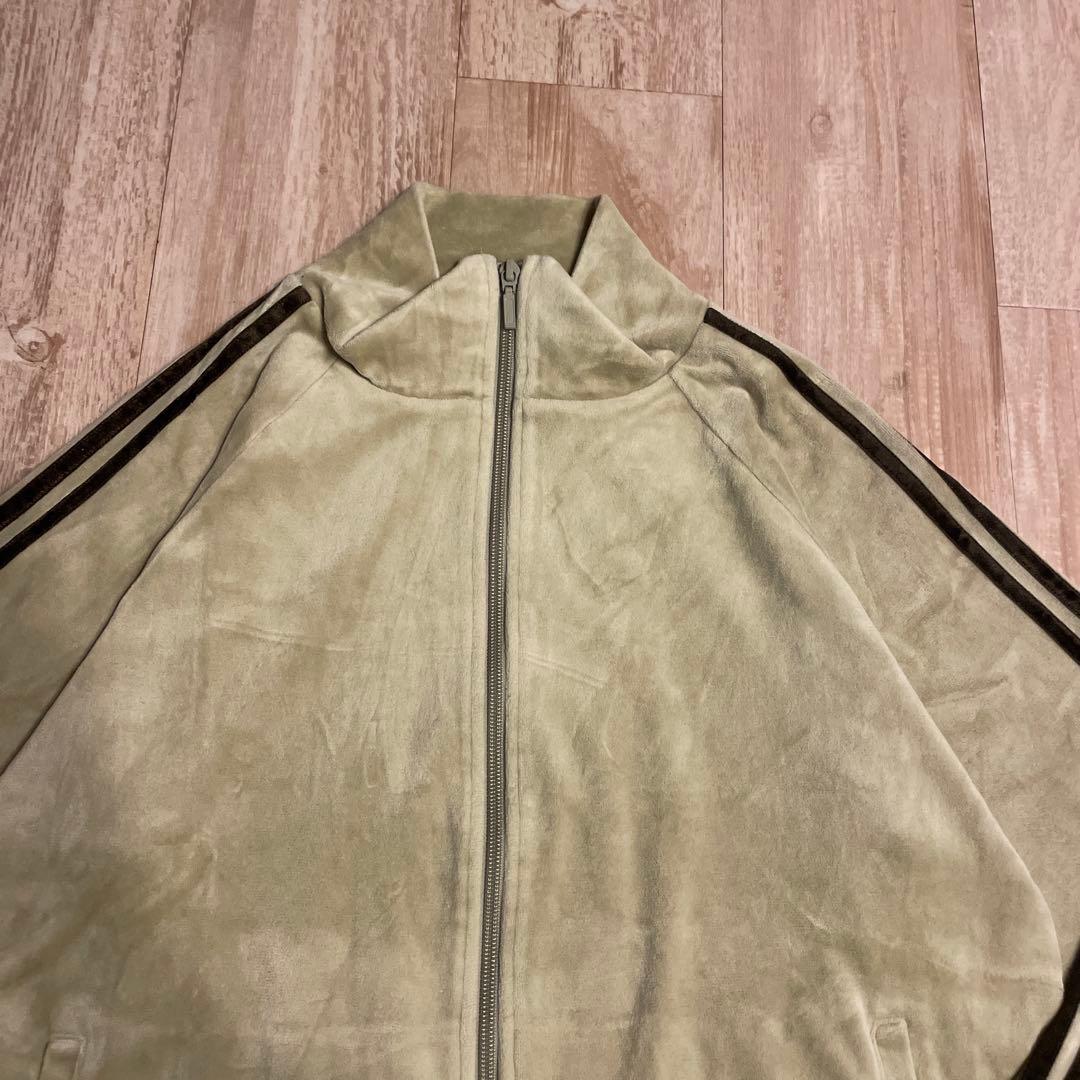 adidas トラックジャケット ベロア ベージュ ブラウン Mサイズ ジャージ