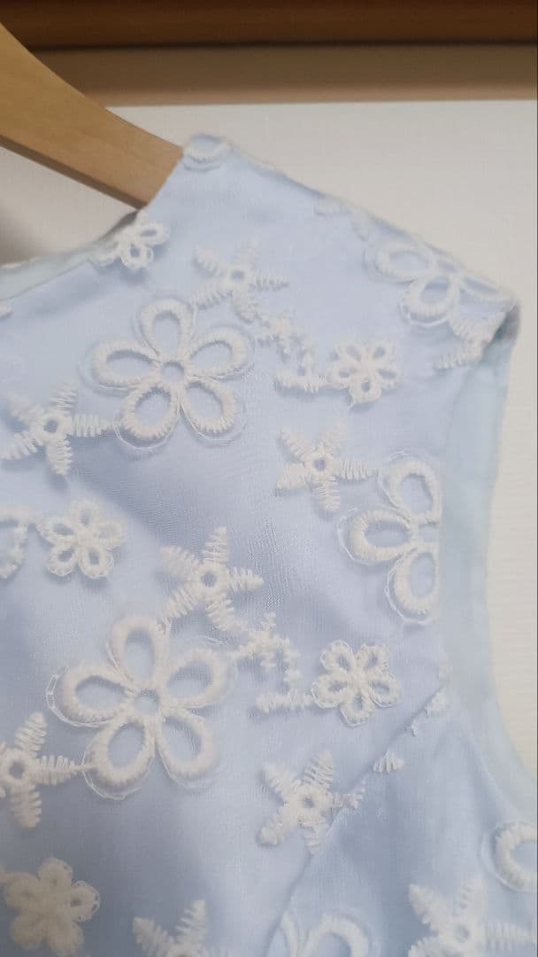 組曲 ブルーミングフラワードレス 150 サックスブルー 発表会 ワンピース