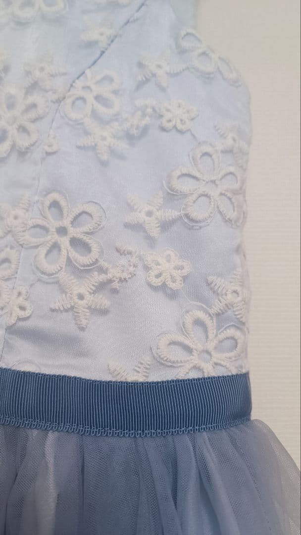 組曲 ブルーミングフラワードレス 150 サックスブルー 発表会 ワンピース