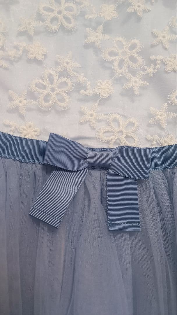 組曲 ブルーミングフラワードレス 150 サックスブルー 発表会 ワンピース