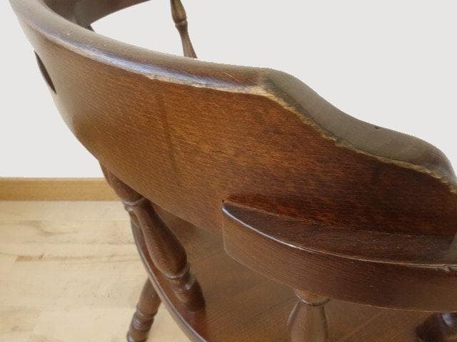 飛騨産業　キツツキ　穂高　アームチェアーA　イス　椅子　 木製　再塗装済ＵＳＥＤ