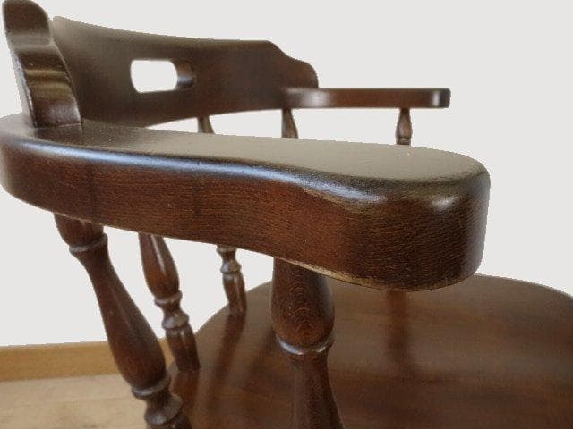 飛騨産業　キツツキ　穂高　アームチェアーA　イス　椅子　 木製　再塗装済ＵＳＥＤ