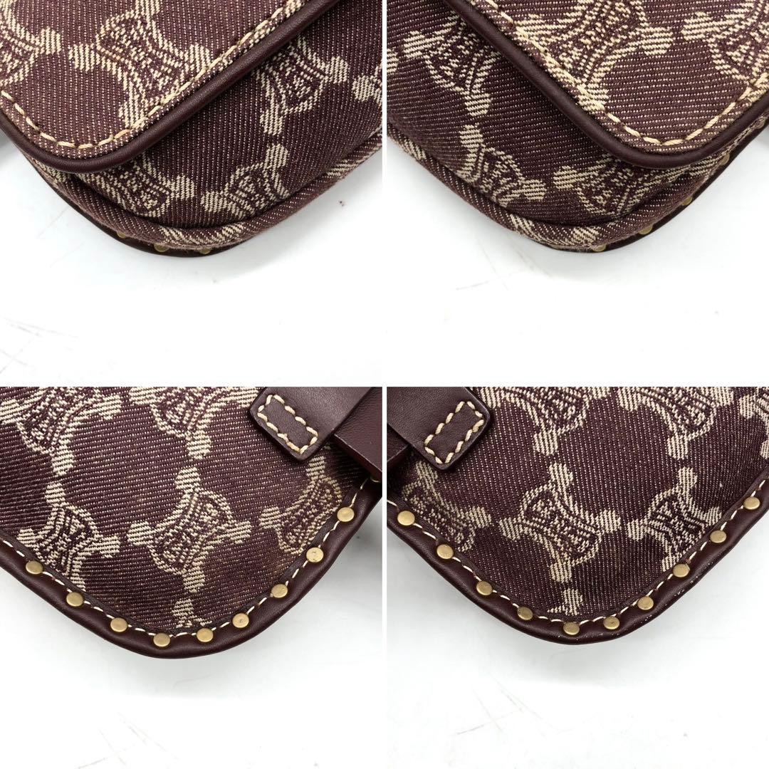 ✨美品✨セリーヌ ウエストバッグ パリマカダム キャンバス レザー ボルドー