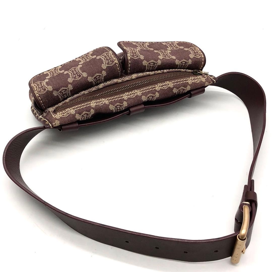 ✨美品✨セリーヌ ウエストバッグ パリマカダム キャンバス レザー ボルドー