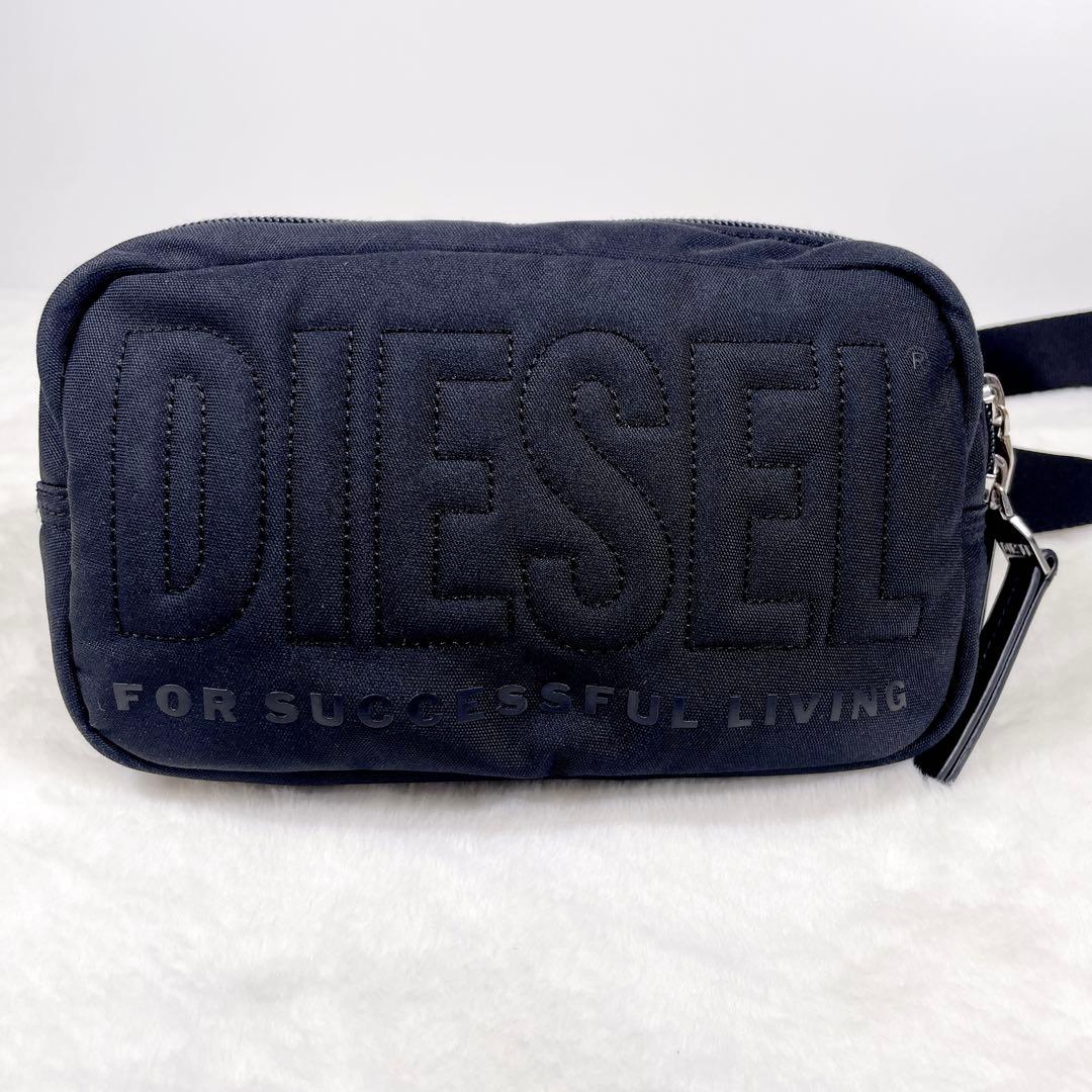 DIESEL ディーゼル ウエストバッグ ボディバッグ 黒 ブラック デカロゴ