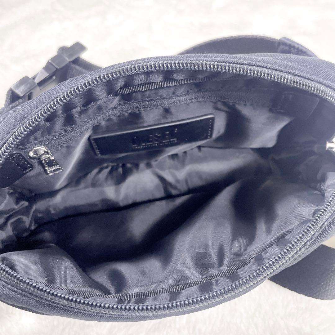 DIESEL ディーゼル ウエストバッグ ボディバッグ 黒 ブラック デカロゴ