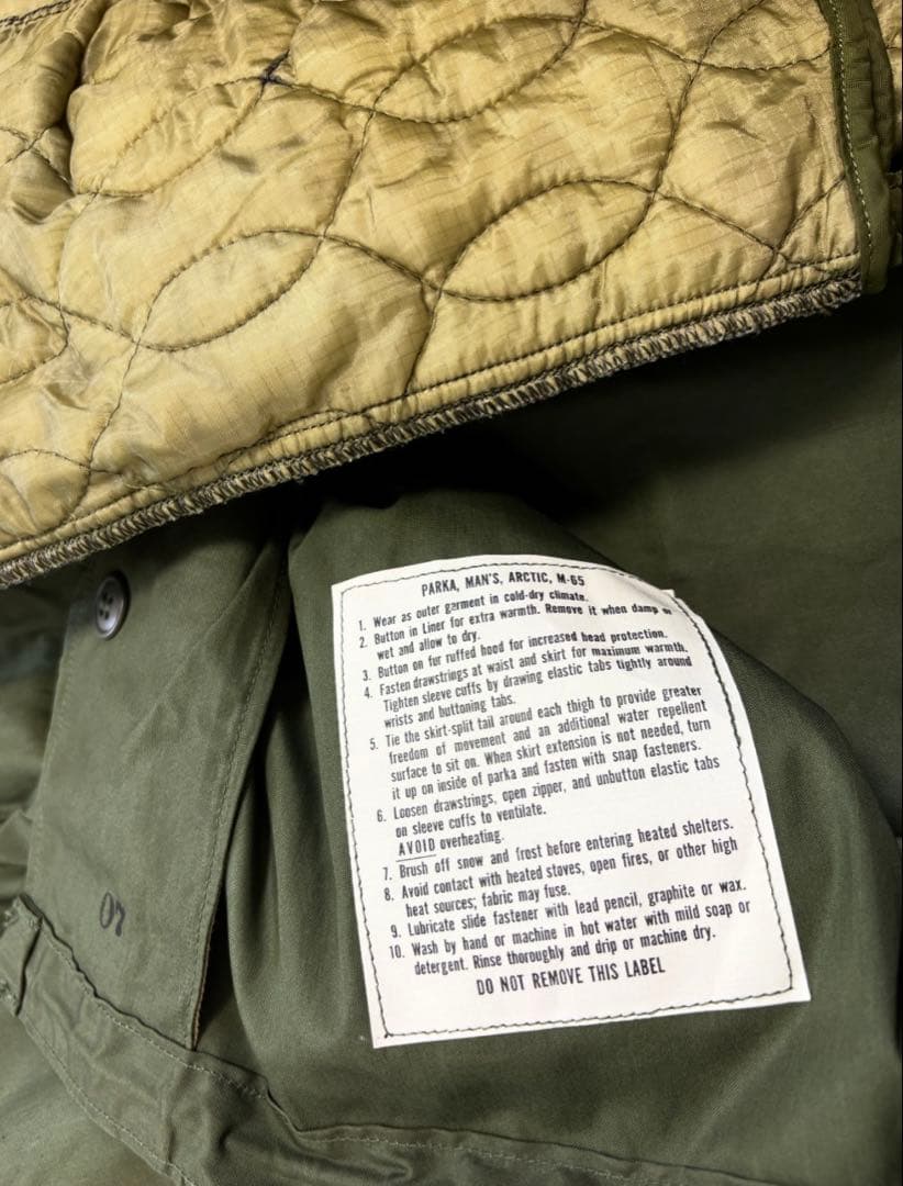 X-SMALLデッドストック 1968アルミジッパー　M-65 フィッシュテール