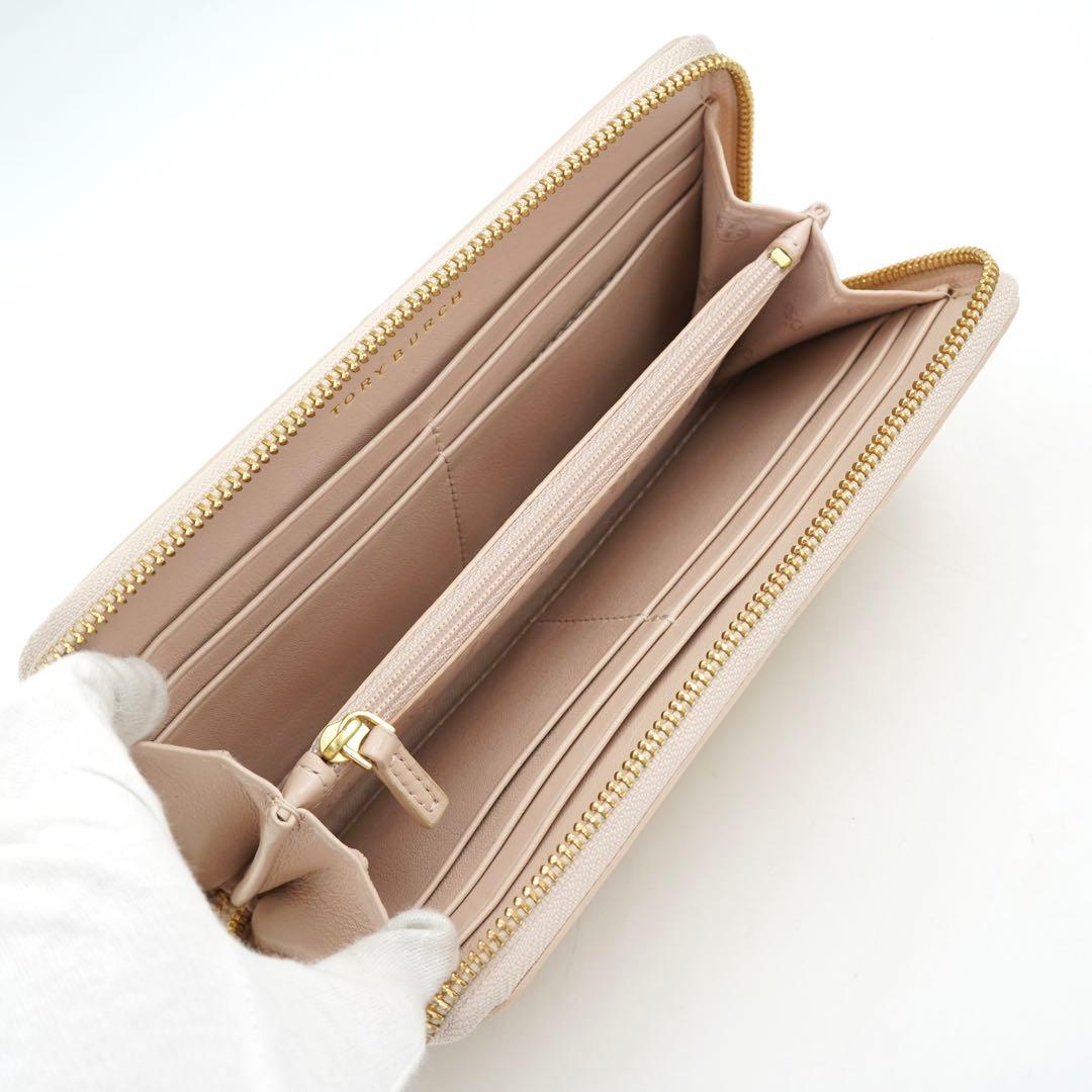 ✨未使用展示品✨　TORY BURCH 長財布　Tロゴ　ラウンドファスナー　刻印