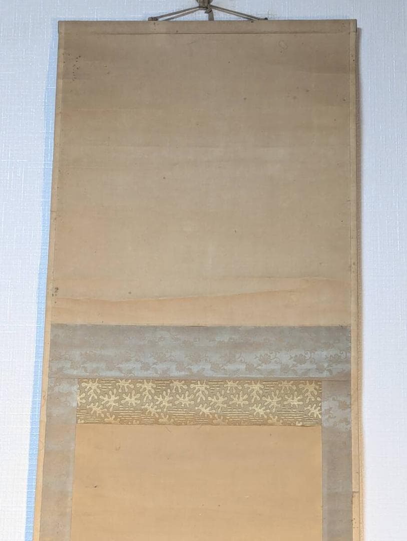 【真作】掛軸　布袋尊図　満月を指す禅画　彩色墨画　古美術　福徳開運　U5