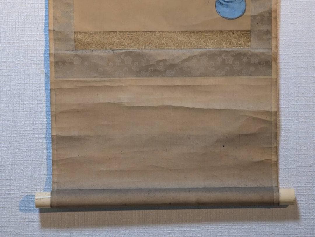 【真作】掛軸　布袋尊図　満月を指す禅画　彩色墨画　古美術　福徳開運　U5