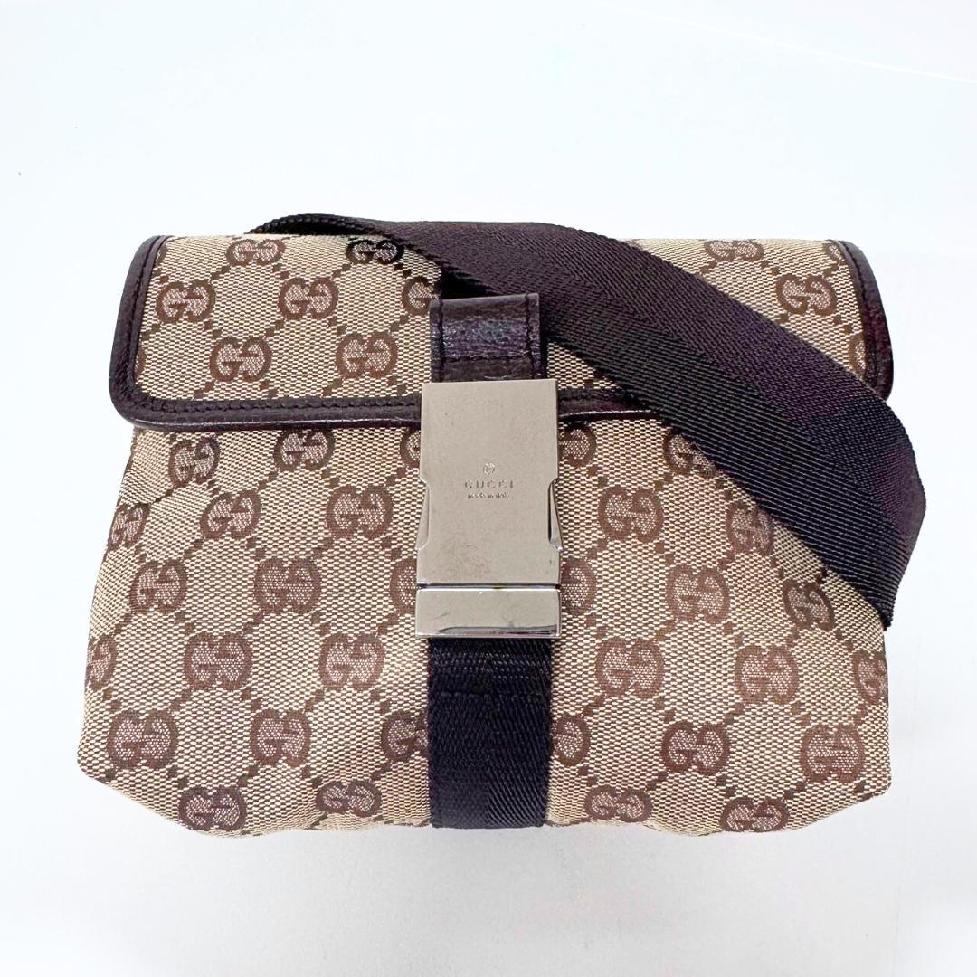 ucz GUCCI グッチ GGキャンバス 131236 ウエストポーチ