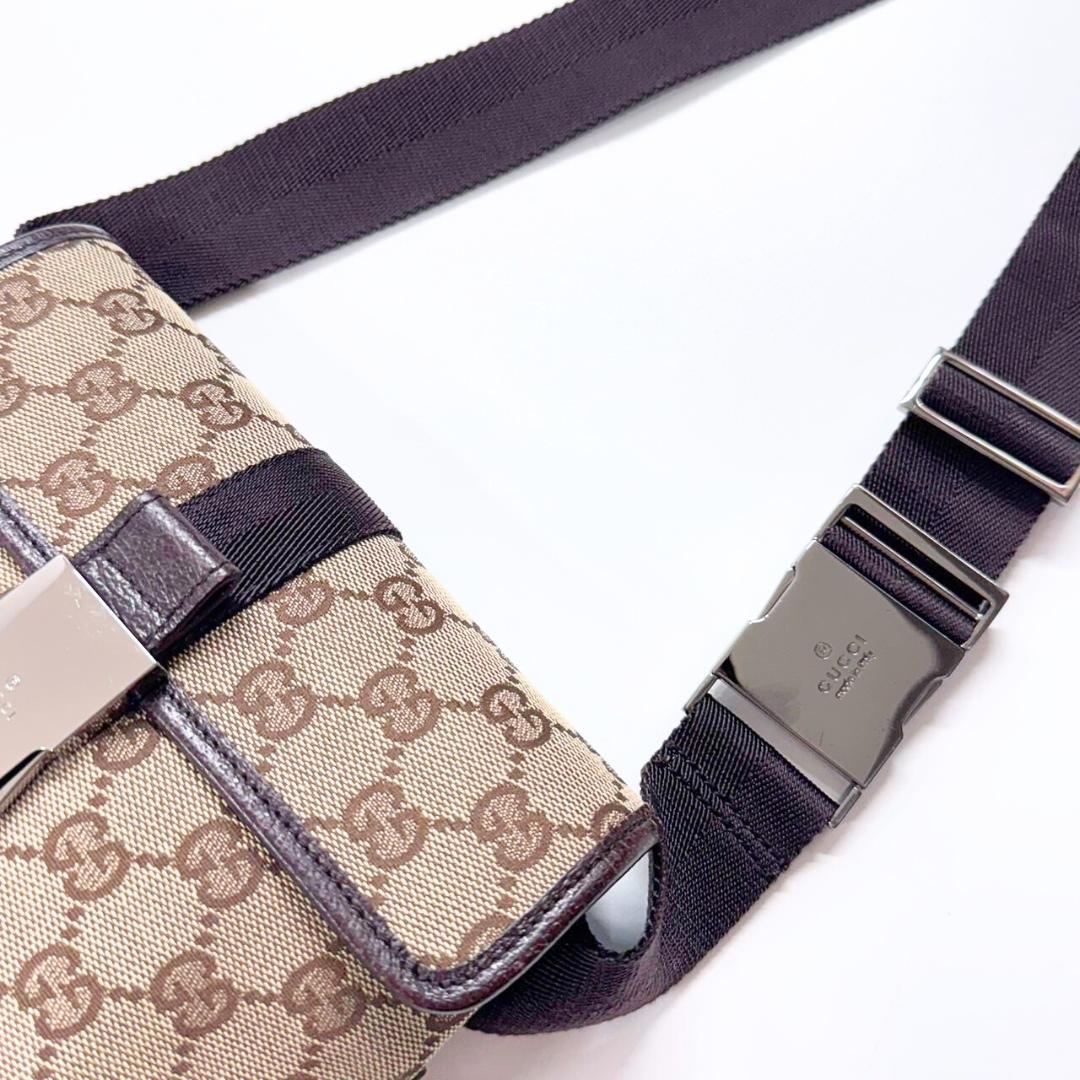ucz GUCCI グッチ GGキャンバス 131236 ウエストポーチ