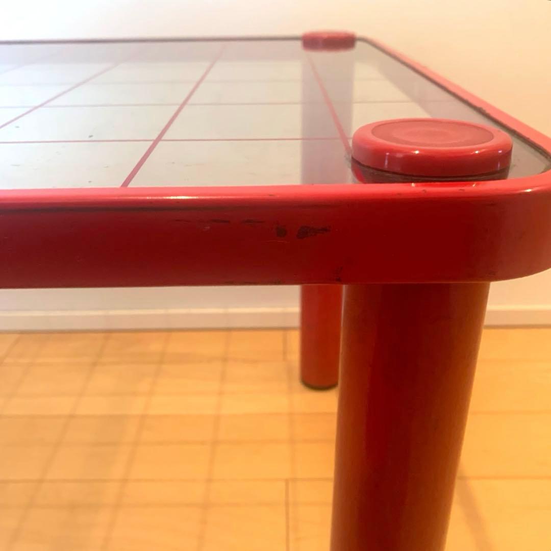 16日まで！ 80年代 当時物 ファンシー レトロ ポップ ガラス テーブル 赤