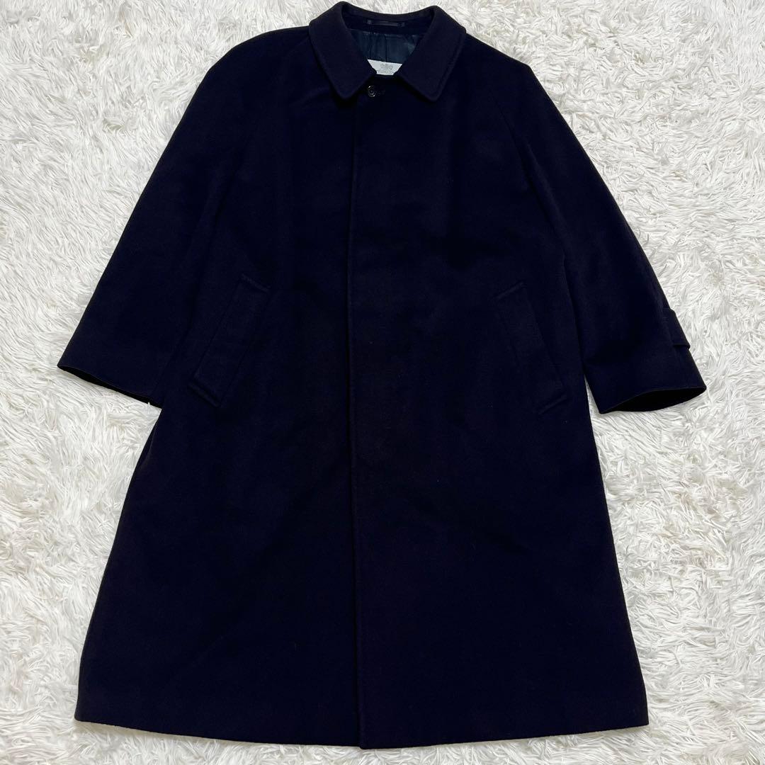 極美品✨アクアスキュータム ステンカラーコート カシミヤ100 大きいサイズ 紺