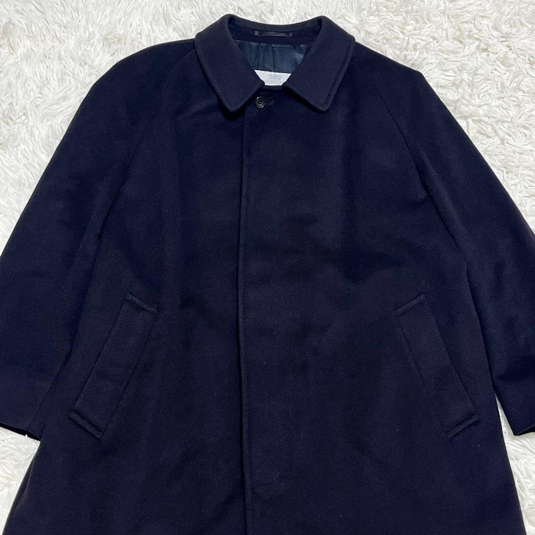 極美品✨アクアスキュータム ステンカラーコート カシミヤ100 大きいサイズ 紺