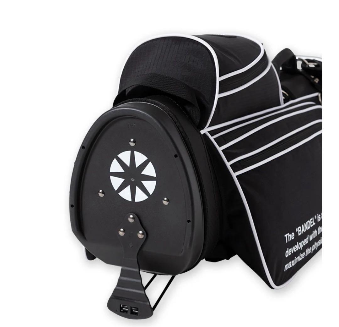 【新品・タグ付き】完売品 BANDEL キャディバッグ 黒×白 パイピング
