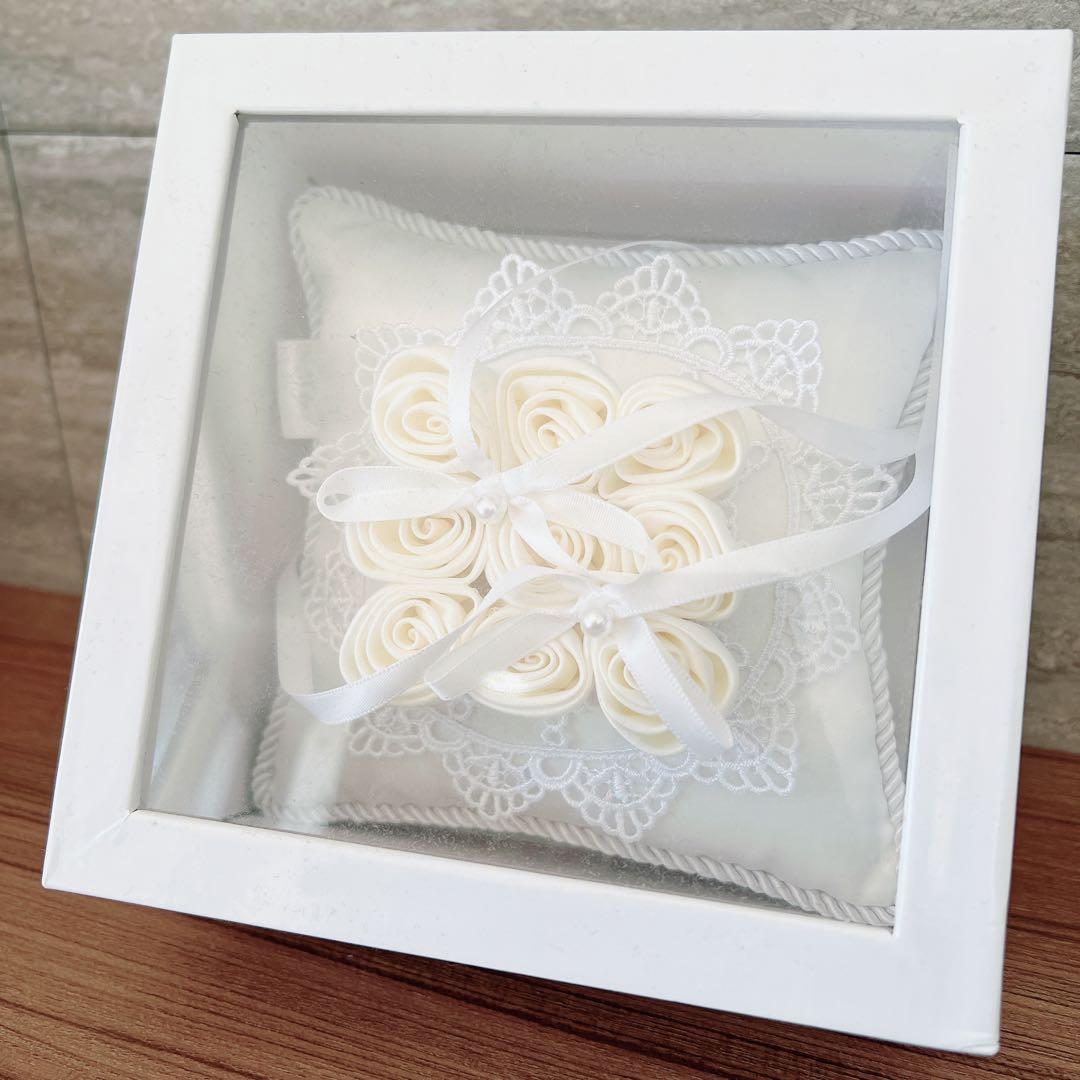 新品未使用】4℃ブライダル リングピロー 花柄 ホワイト ブライダル