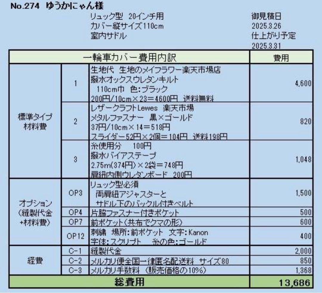ゆうかにゃん　一輪車カバーNo.274